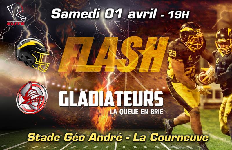 LIVE STREAM: La Queue-en-Brie Gladiateurs v. La Courneuve Flash (7p CEST, 1p EDT) - American Football International