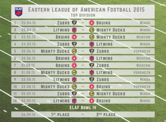 ELAF - ELAF Bowl schedule