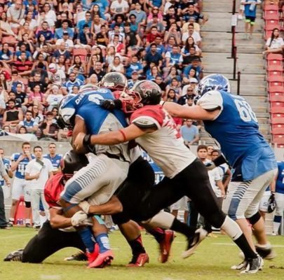 Espectros linebacker, Igor Nery, leads a physical defense into Sunday's game against the Bulls. Photo credit: Lenin Albuquerque Caldeira