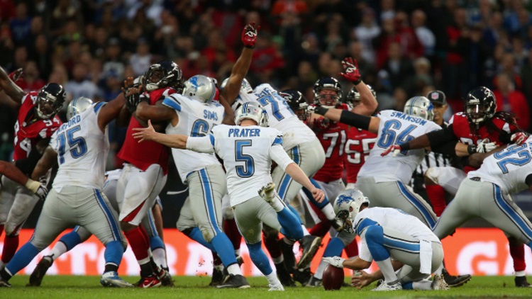 during the NFL match between Detroit Lions and Atlanta Falcons at Wembley Stadium on October 26, 2014 in London, England.