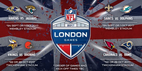 2017 London games: NFL announces which teams will be playing
