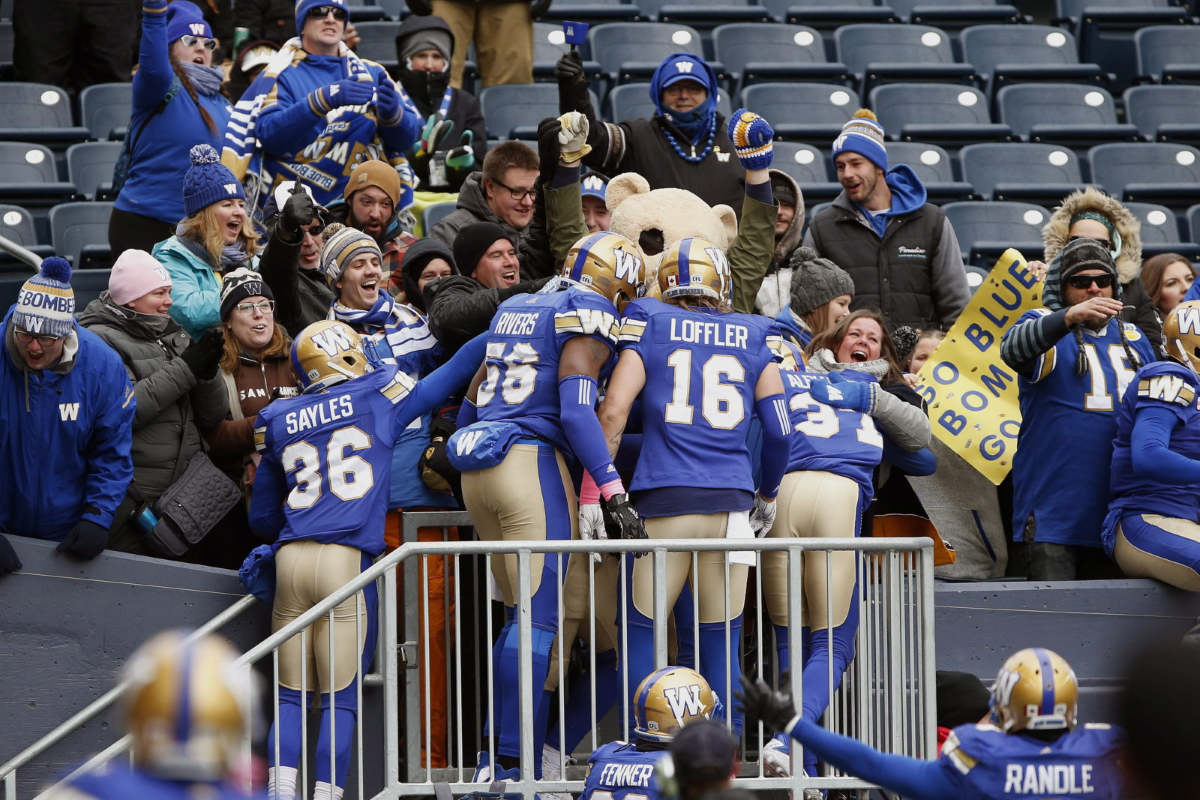 Winnipeg Blue Bombers blank Saskatchewan Roughriders in big home win