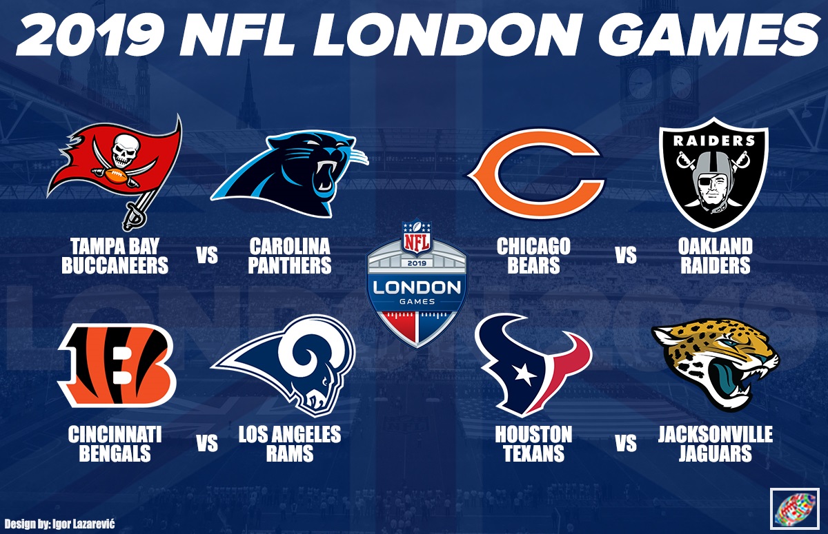 NFL announces 4 London games, 1 game in Mexico City