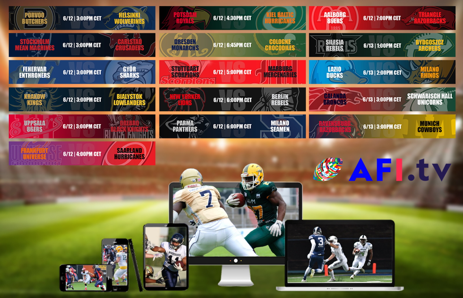 LIVESTREAM Germany: Munich Cowboys @ Ravensburg Razorbacks, June 13, 15:00  CET (3 pm, 09:00 am ET)