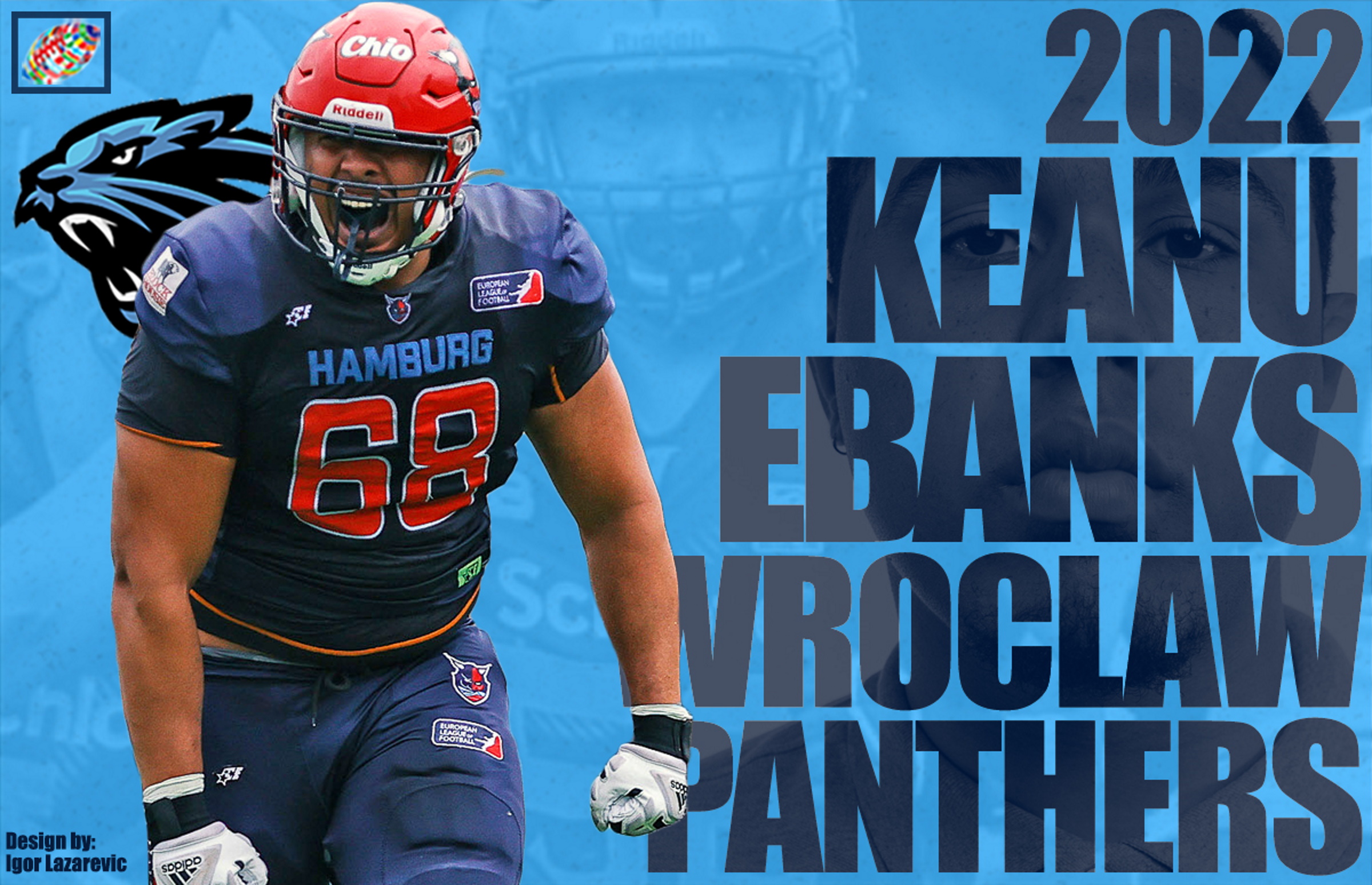 AFI's AllEurope Team Offensive line Keanu Ebanks, Hamburg Sea Devils