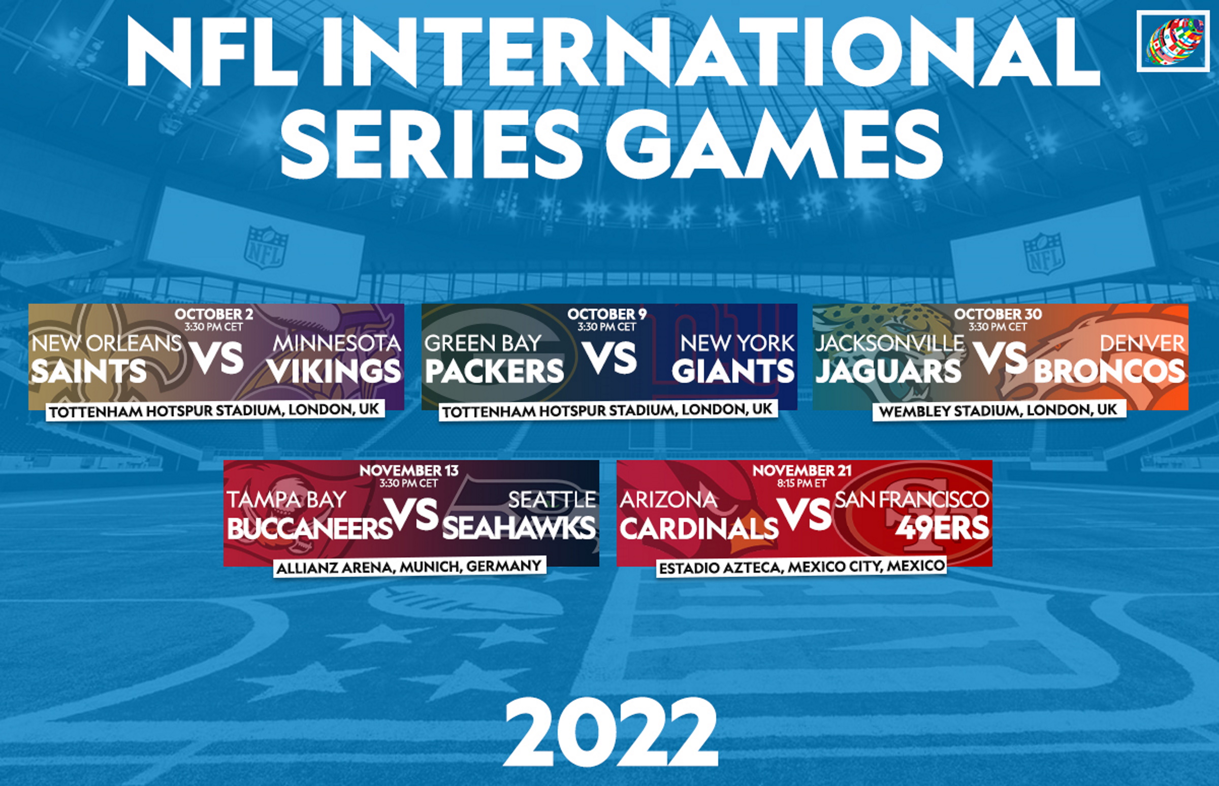 NFL Announces Five International Games for 2022 Season – SportsTravel