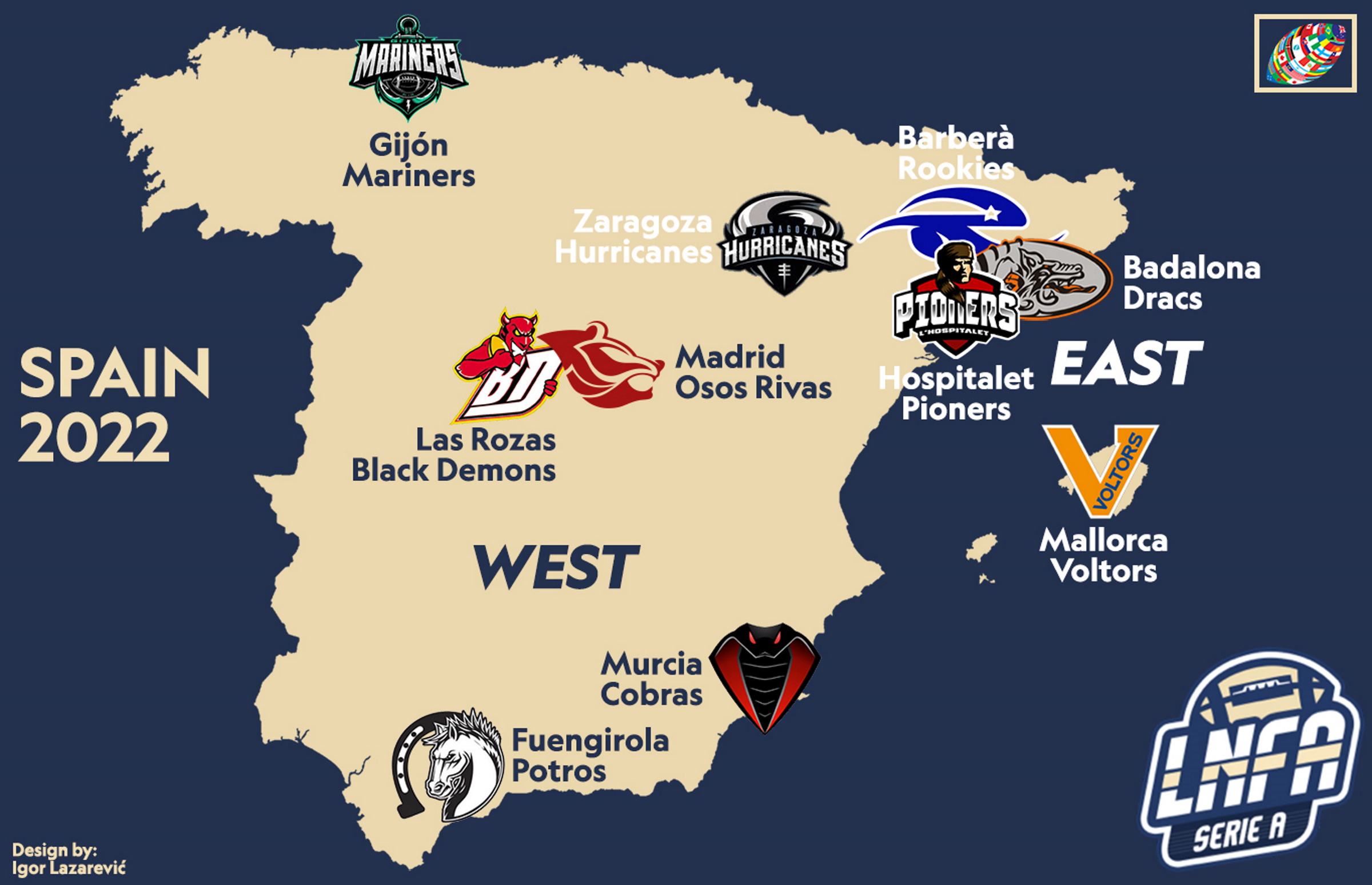 Groundhopper Guides' Map of the 2023-24 Spanish Football Clubs